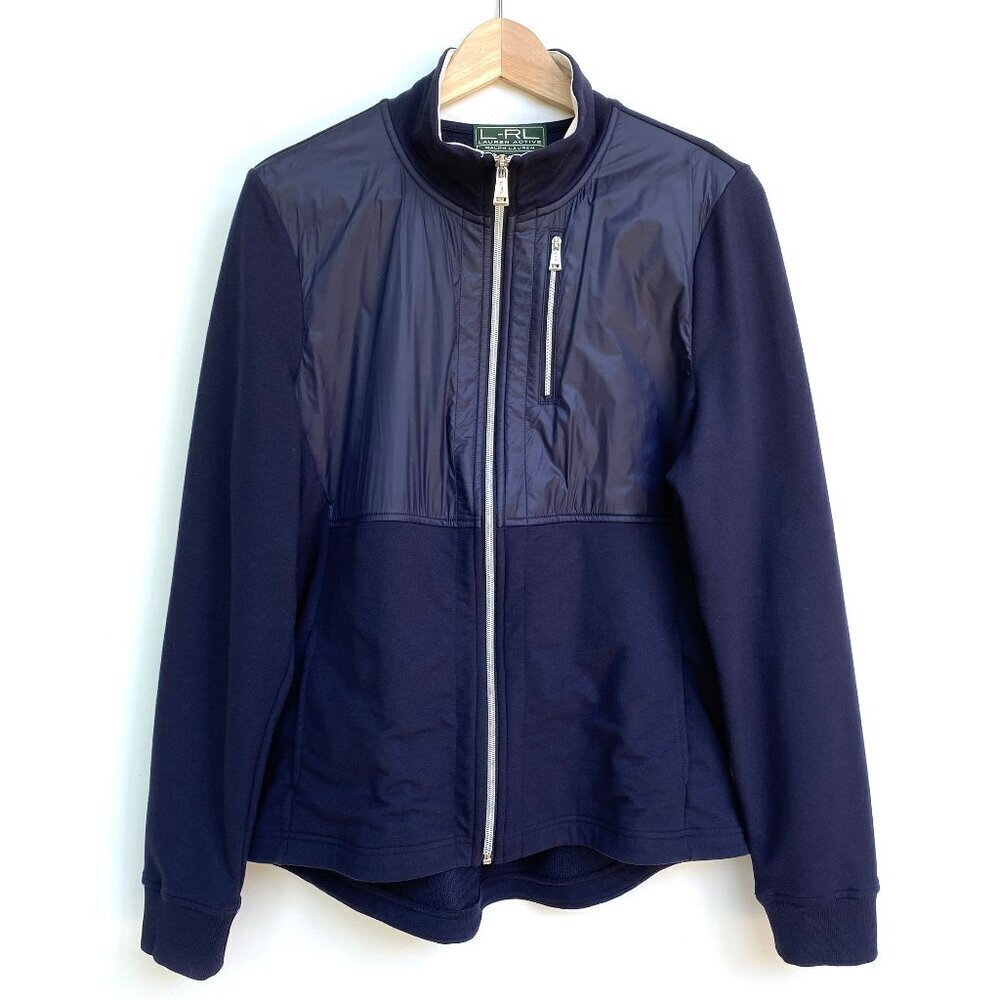 Lauren Ralph Lauren Navy Hybrid Mixed Media Jacket Size L
